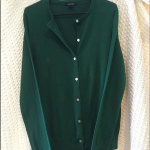 Lands end green cardi!
